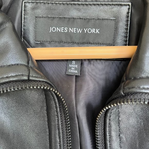 Jones New York Black Leather Jacket -- Size Small - Picture 5 of 5